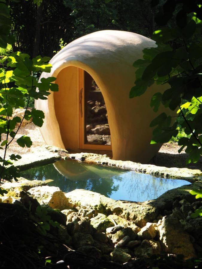 Maison Terre Les Cabanes De Fallot - Sauna Bain-Froid Piscine Naturelle L'isle-Bouzon Exterior photo